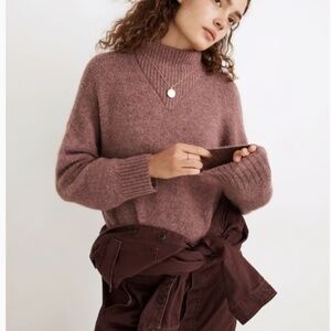Madewell Cottagecore Relaxed Dillon Wool & Alpaca Blend Sweater Plum Women's S